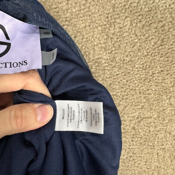 JS Collections‎ Celia Mermaid Gown Size 8 Dress Navy Beaded Wedding Formal NEW - Picture 15 of 16